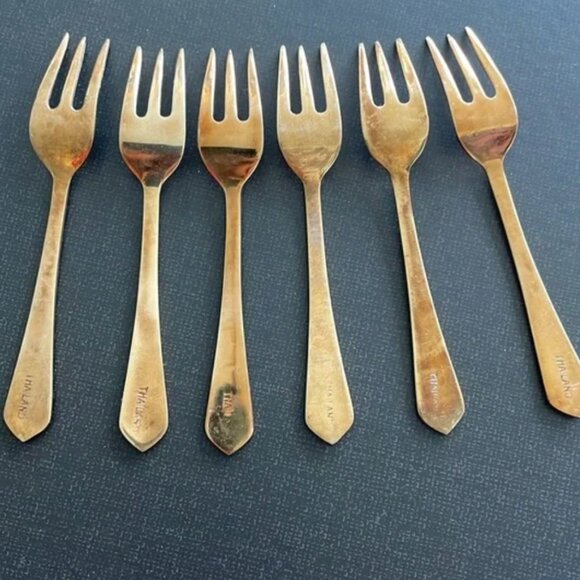 Brass Dessert Fork (6) - Picture 6 of 7